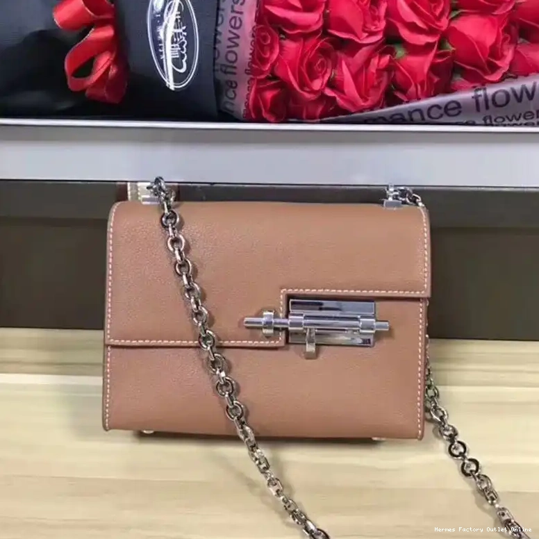Hermes In Verrou Bag Mini Chaine Hardware Goatskin Brown Palladium 0507